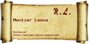 Mentzer Leona névjegykártya